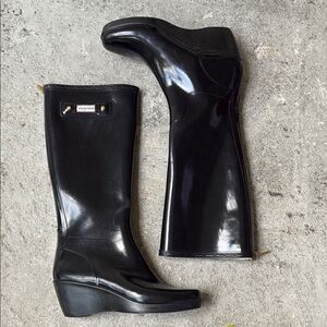 Hunter Moss wedge rain boot